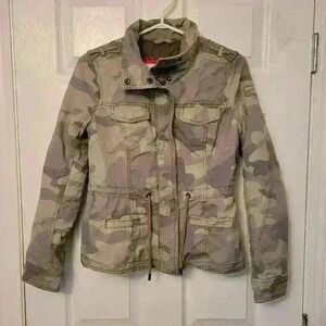 Abercrombie & Finch Camo Quilted Y2K Jacket Coat Pockets Size S